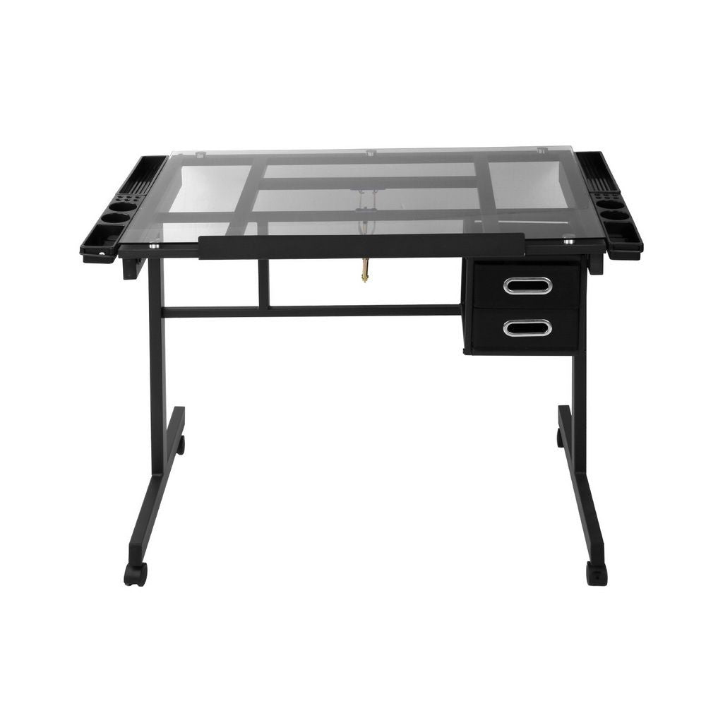 Artiss Drawing Desk Drafting Table Black Bedworld