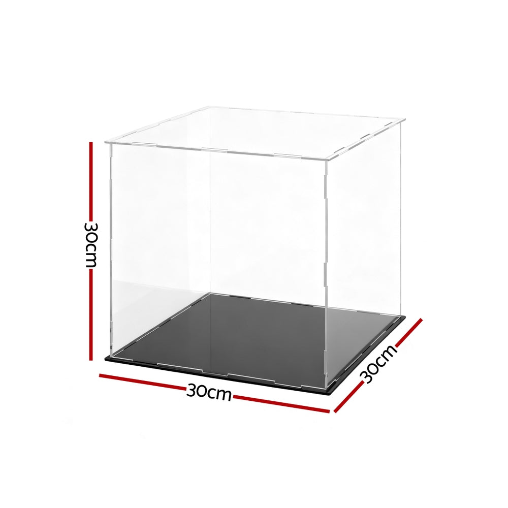 Artiss Clear Acrylic Display Case Dustproof Protection Box For Car Toys 30CM Bedworld