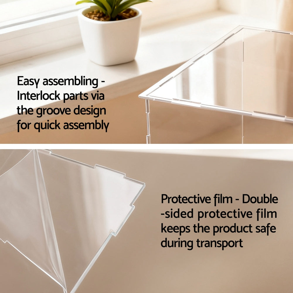 Artiss Clear Acrylic Display Case Dustproof Protection Box For Car Toys 30CM Bedworld