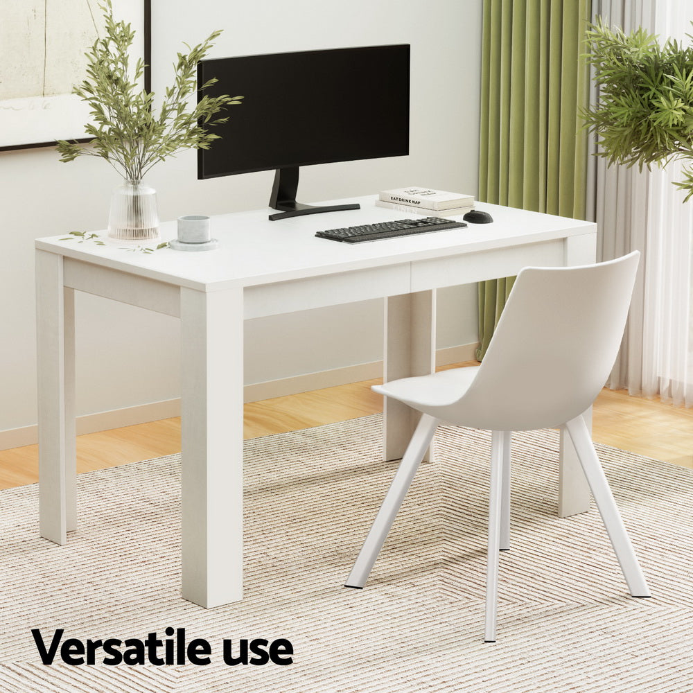 1 Artiss Dining Table and 4 Chairs Set Rectangle White Bedworld