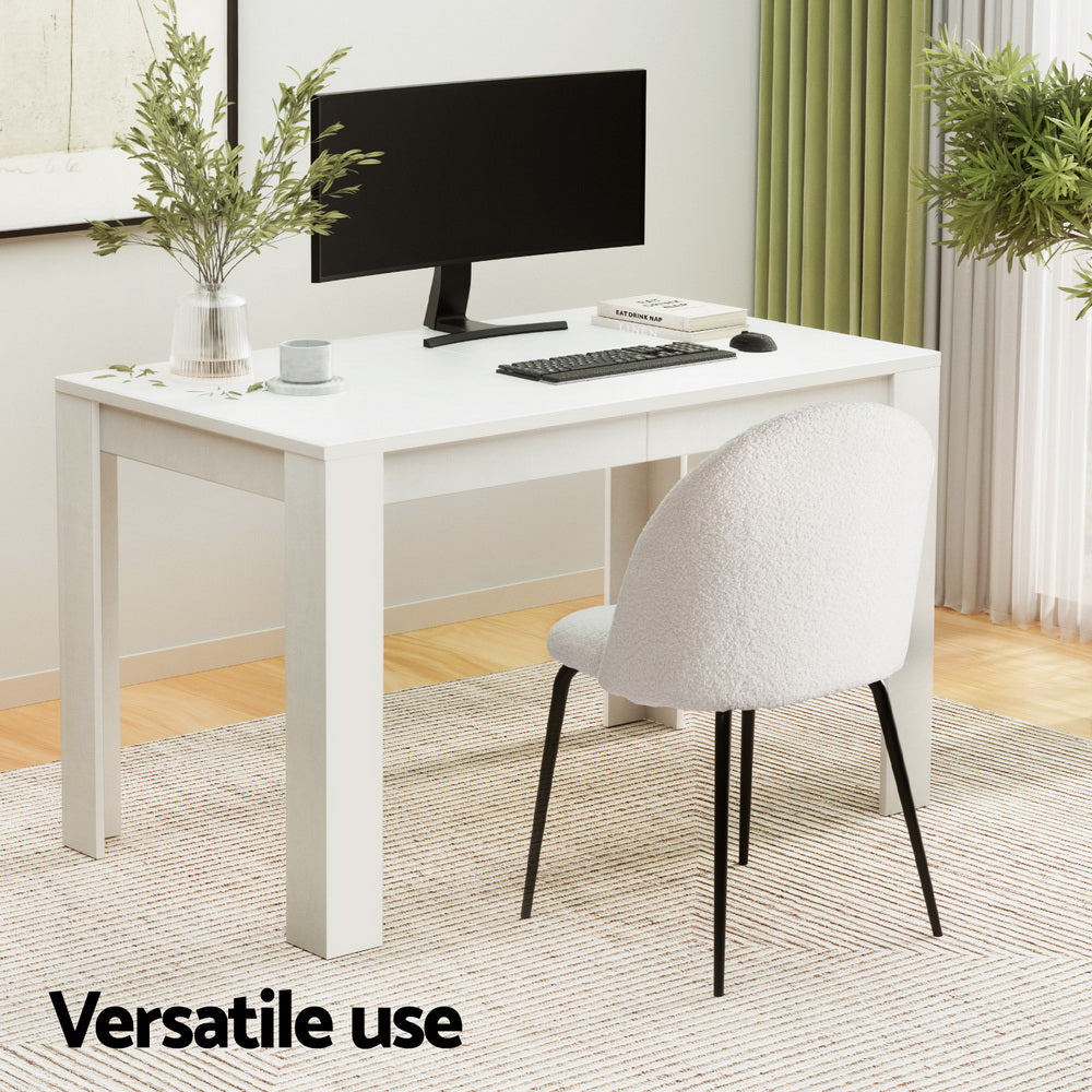1 Artiss Dining Table and 4 Chairs Set White Sherpa Bedworld