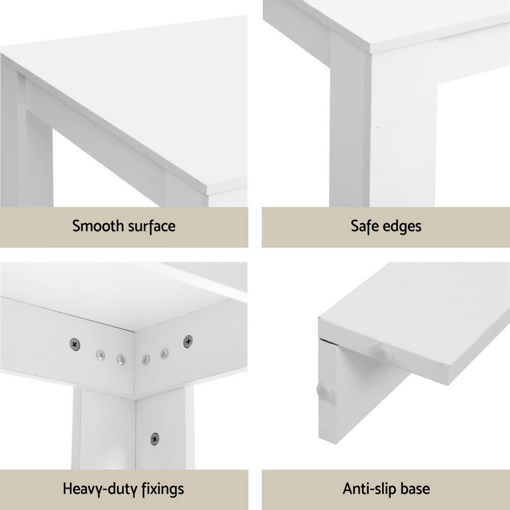 1 Artiss Dining Table and 4 Chairs Set White Sherpa Bedworld