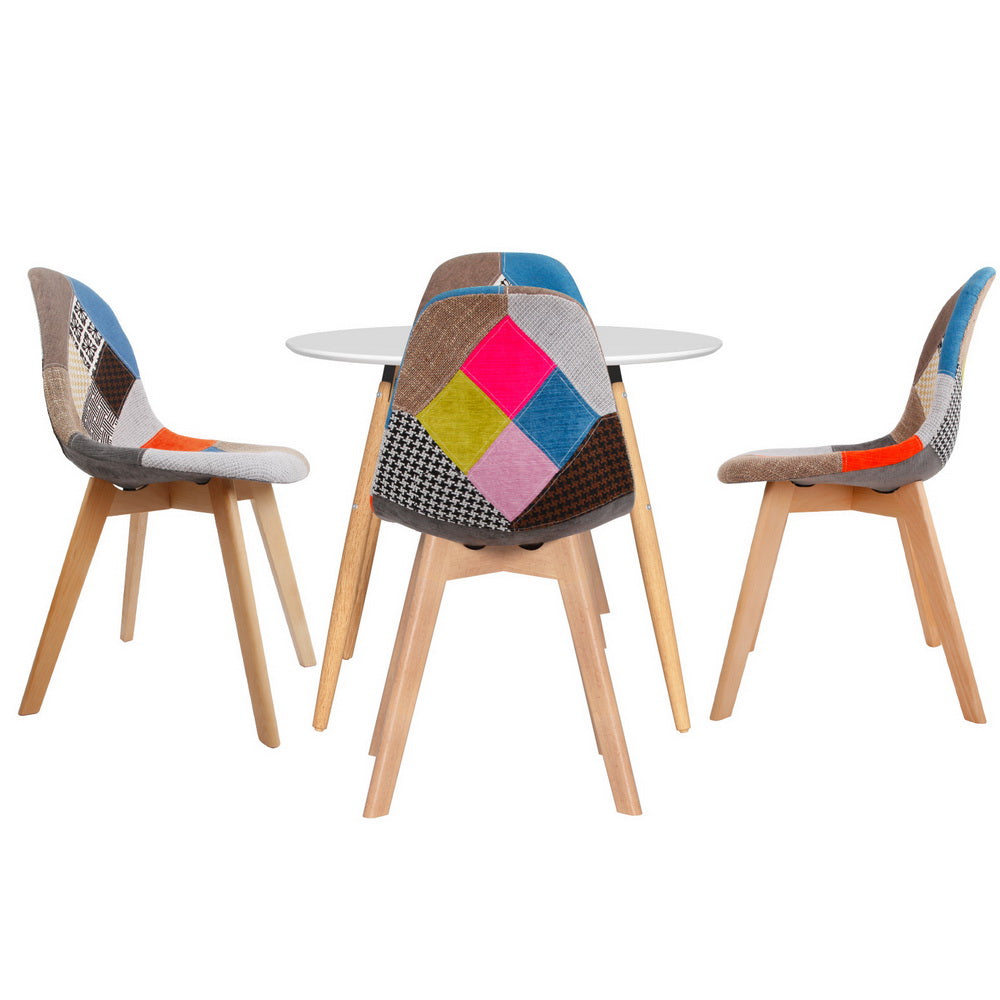 1 Artiss Dining Table and 4 Chairs Set DSW White Bedworld