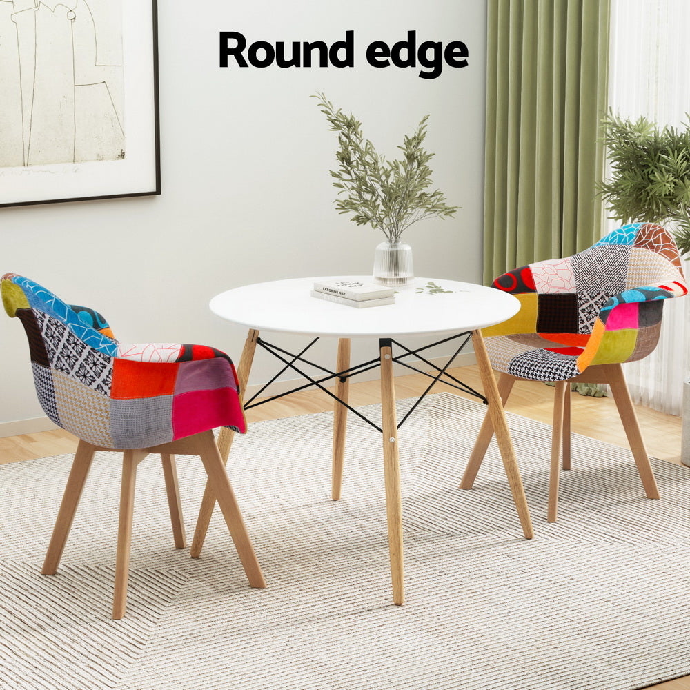 1 Artiss Dining Table and 2 Chairs Set DSW 90cm Bedworld