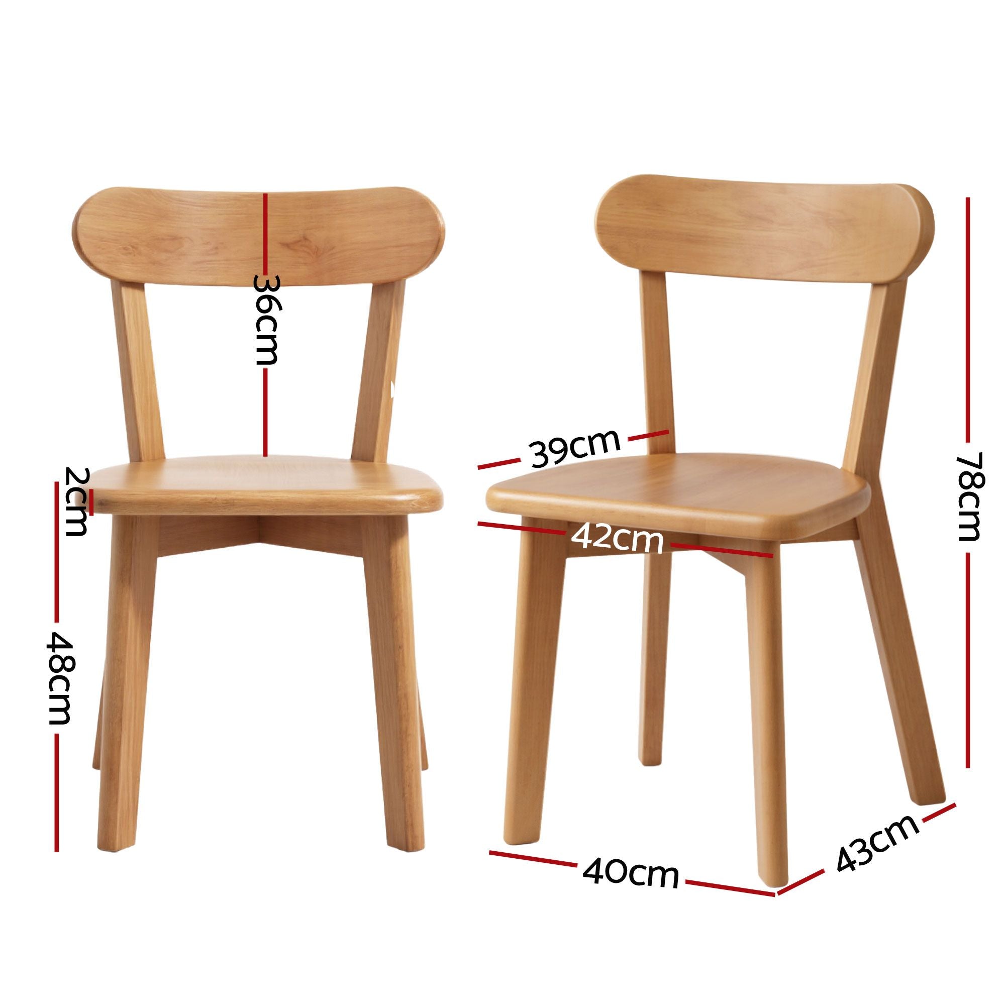 1 Artiss Dining Table and 4 Chairs Set Natural Timber Bedworld