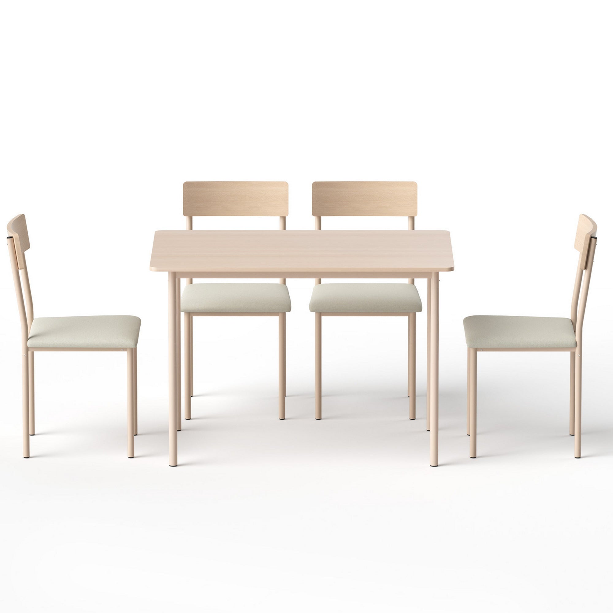 Artiss Dining Table and Chairs Set of 5 Compact Kitchen Furniture Natural Beige Bedworld