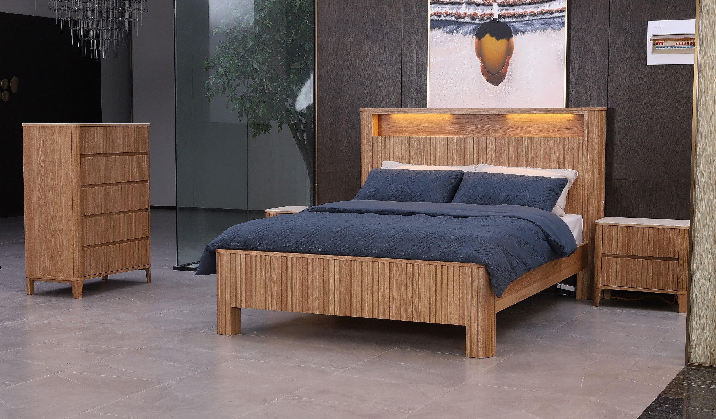 Daytona Natural American Oak Timber Bed Frame