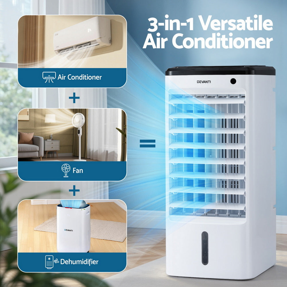 Devanti Evaporative Air Cooler Conditioner w/ Remote 4L Bedworld