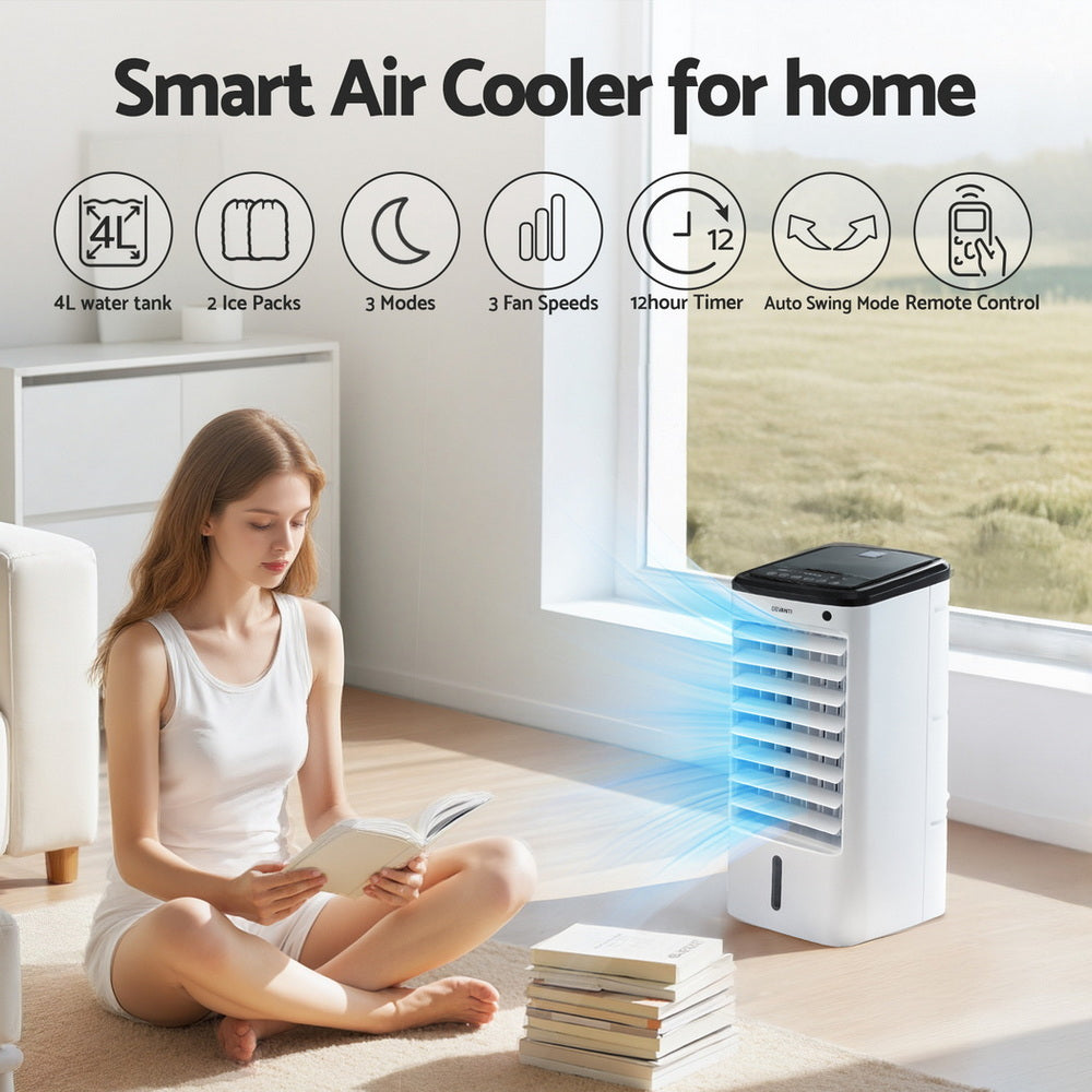Devanti Evaporative Air Cooler Conditioner w/ Remote 4L Bedworld