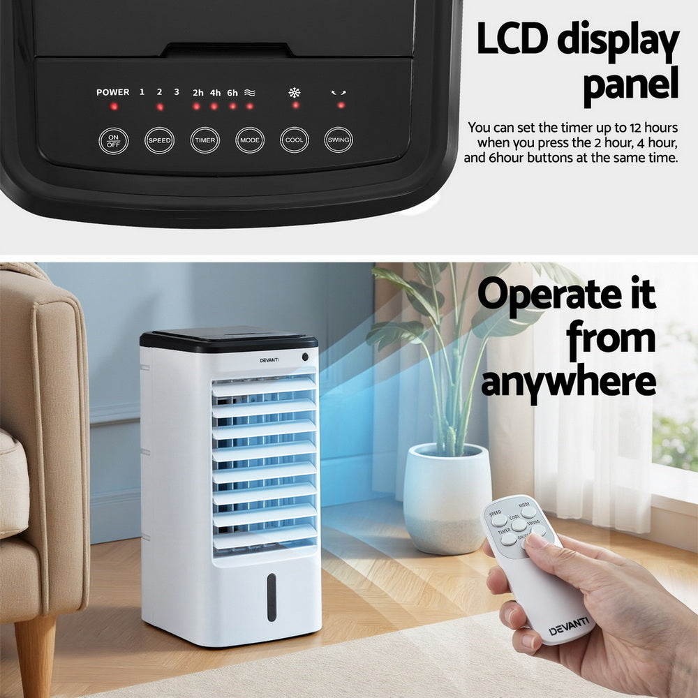 Devanti Evaporative Air Cooler Conditioner w/ Remote 4L Bedworld
