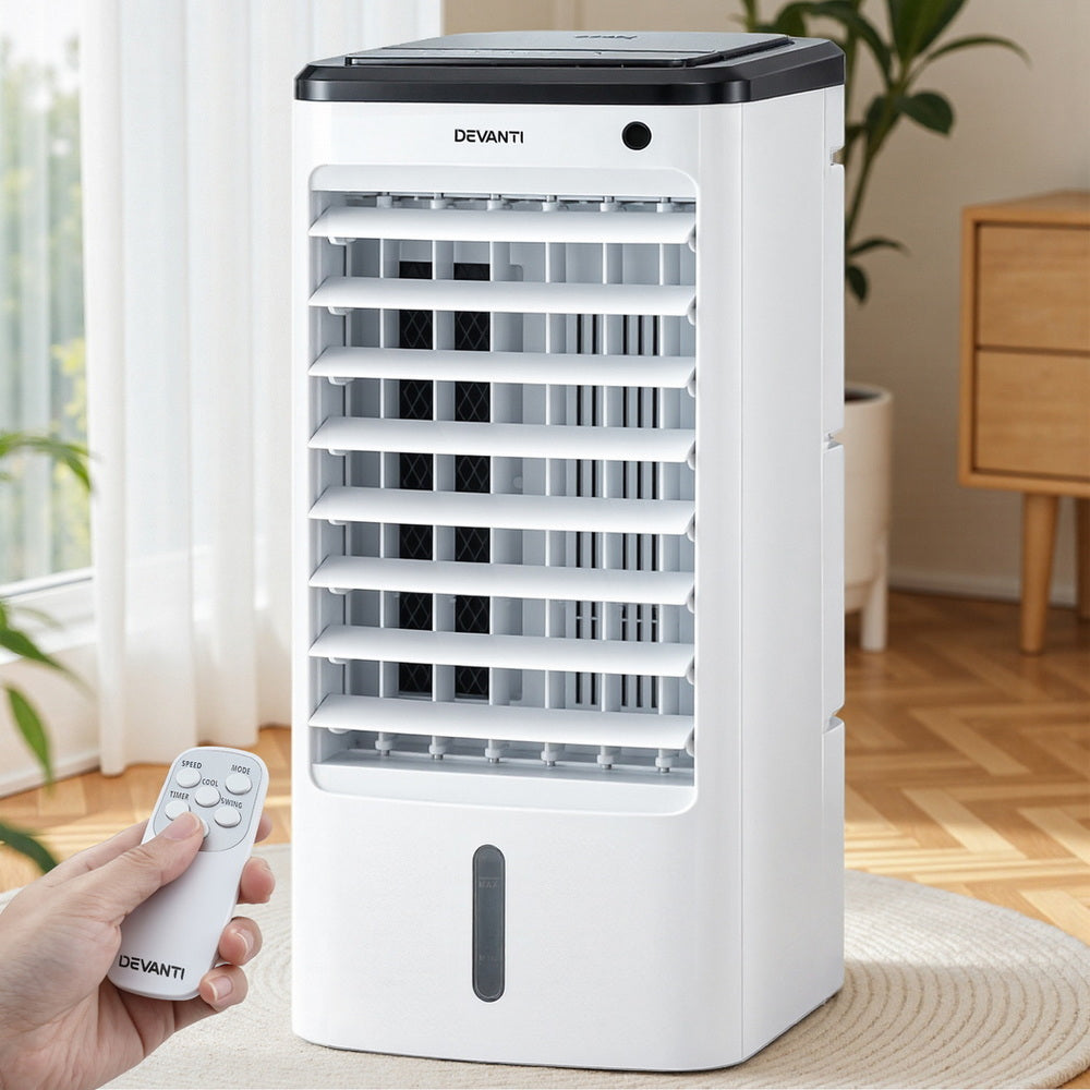 Devanti Evaporative Air Cooler Conditioner w/ Remote 4L Bedworld