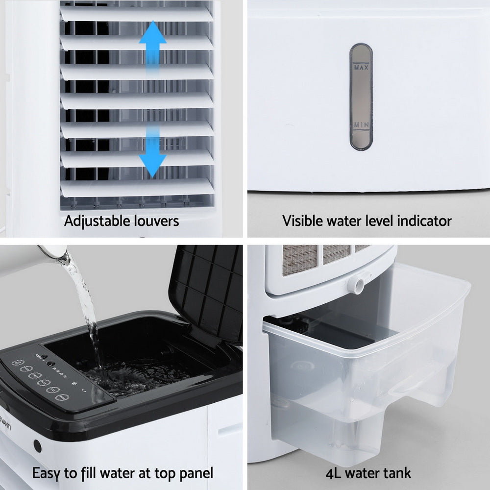 Devanti Evaporative Air Cooler Conditioner w/ Remote 4L Bedworld
