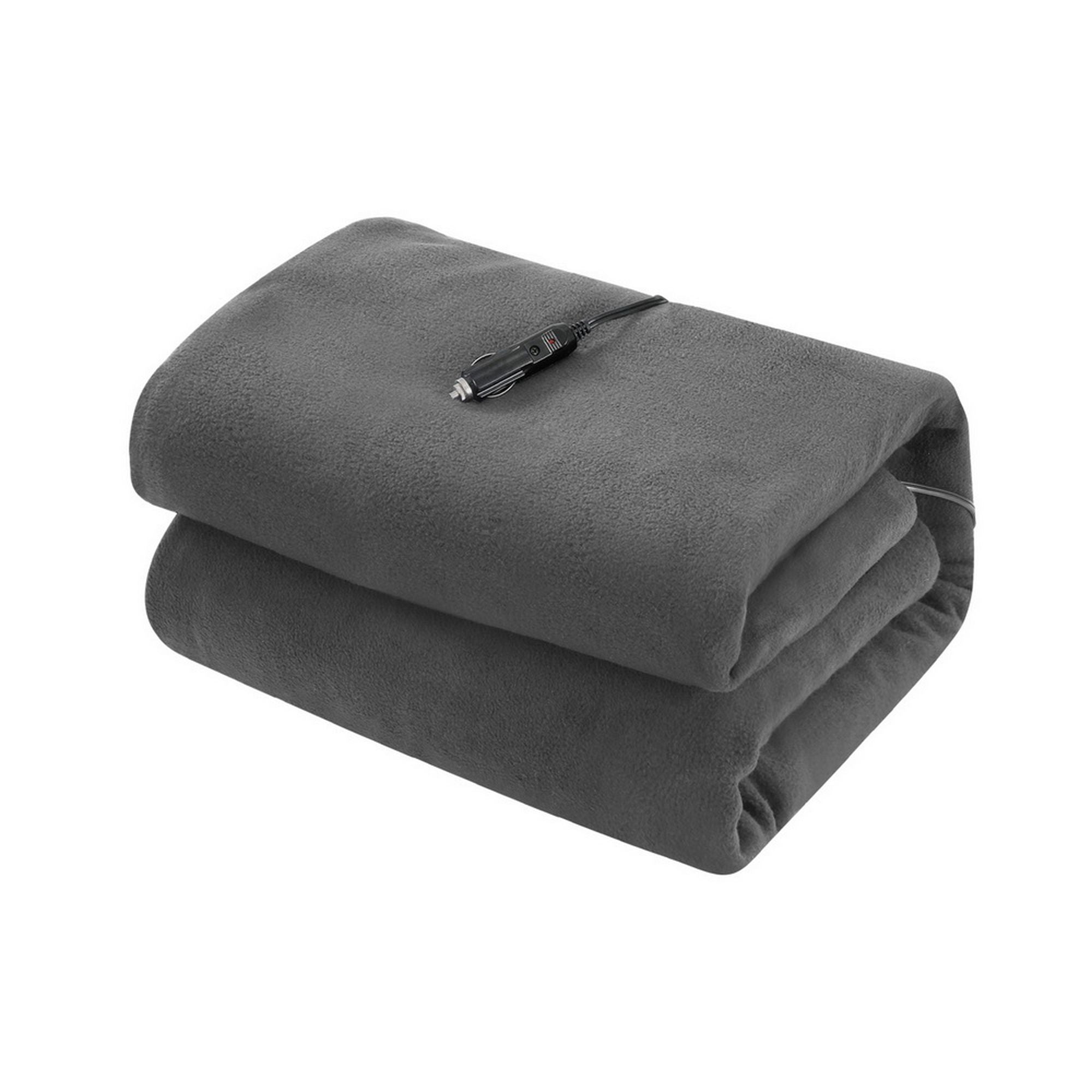 Giselle Electric Heated Blanket Car Throw Rug Grey Bedworld