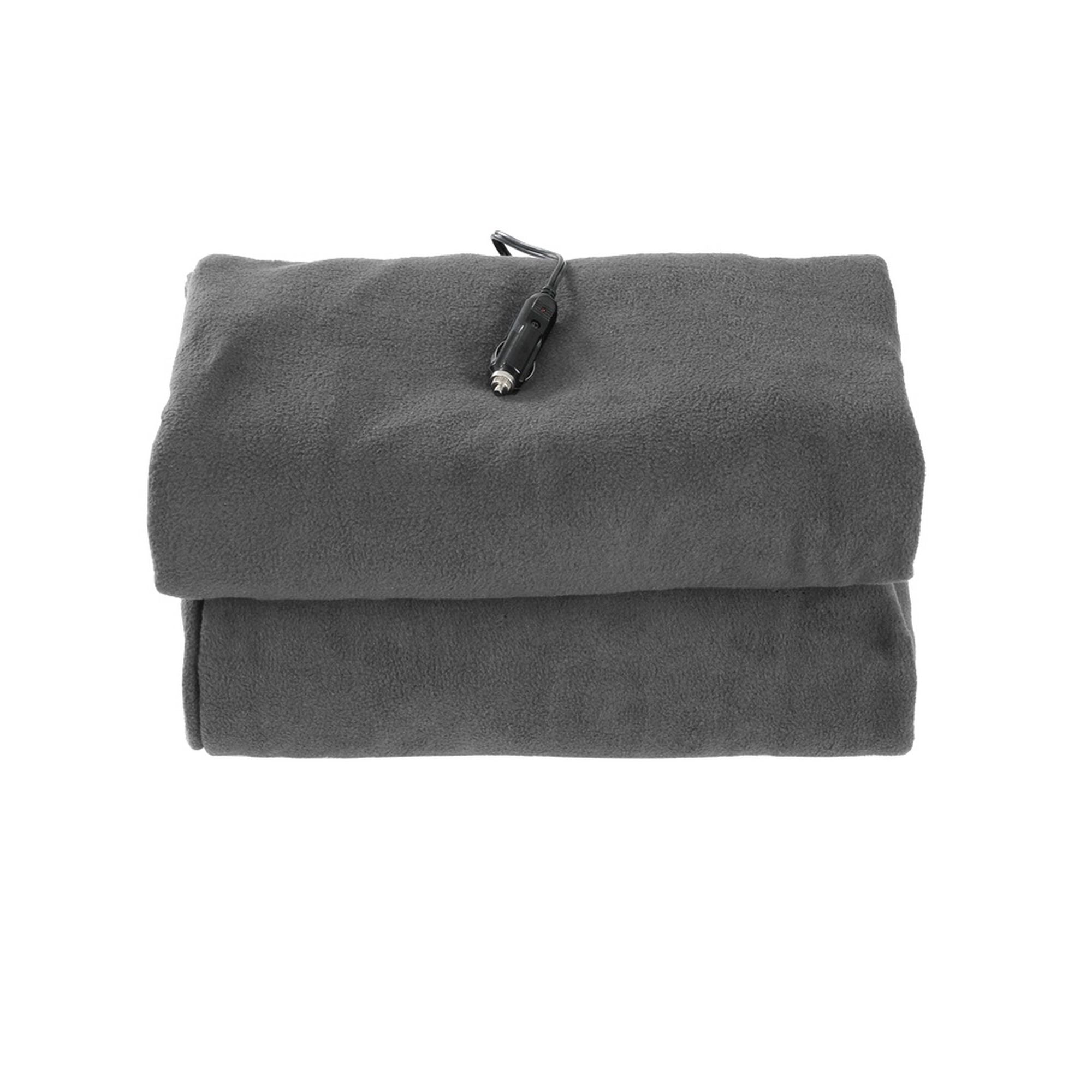 Giselle Electric Heated Blanket Car Throw Rug Grey Bedworld