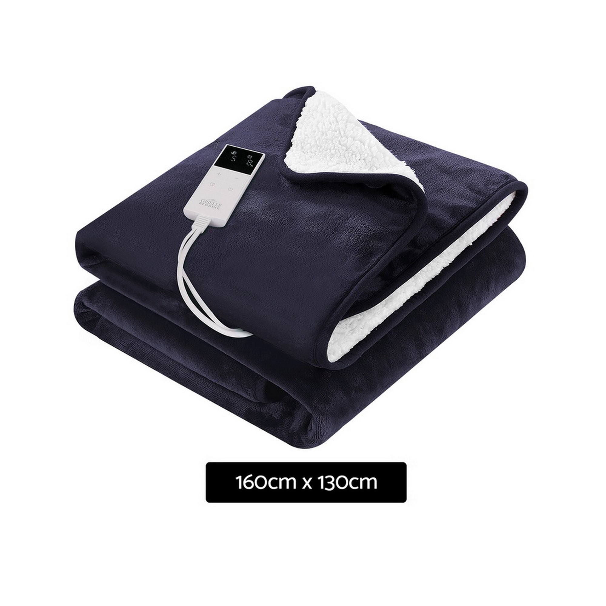 Giselle Electric Throw Rug Heated Blanket Fleece Charcoal Bedworld