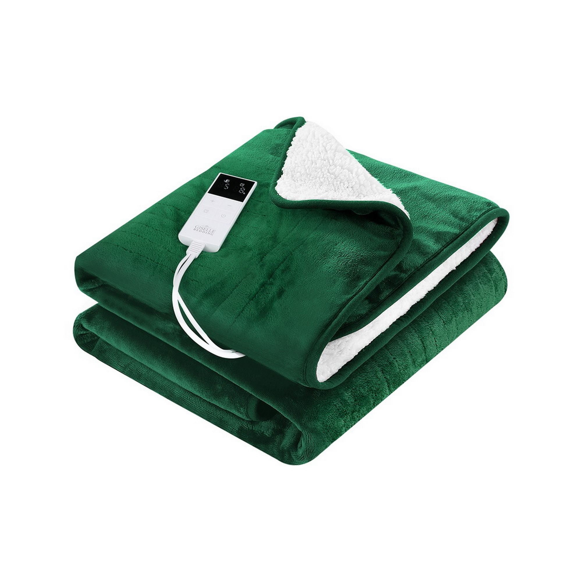 Giselle Electric Throw Rug Heated Blanket Double Sided Green Bedworld