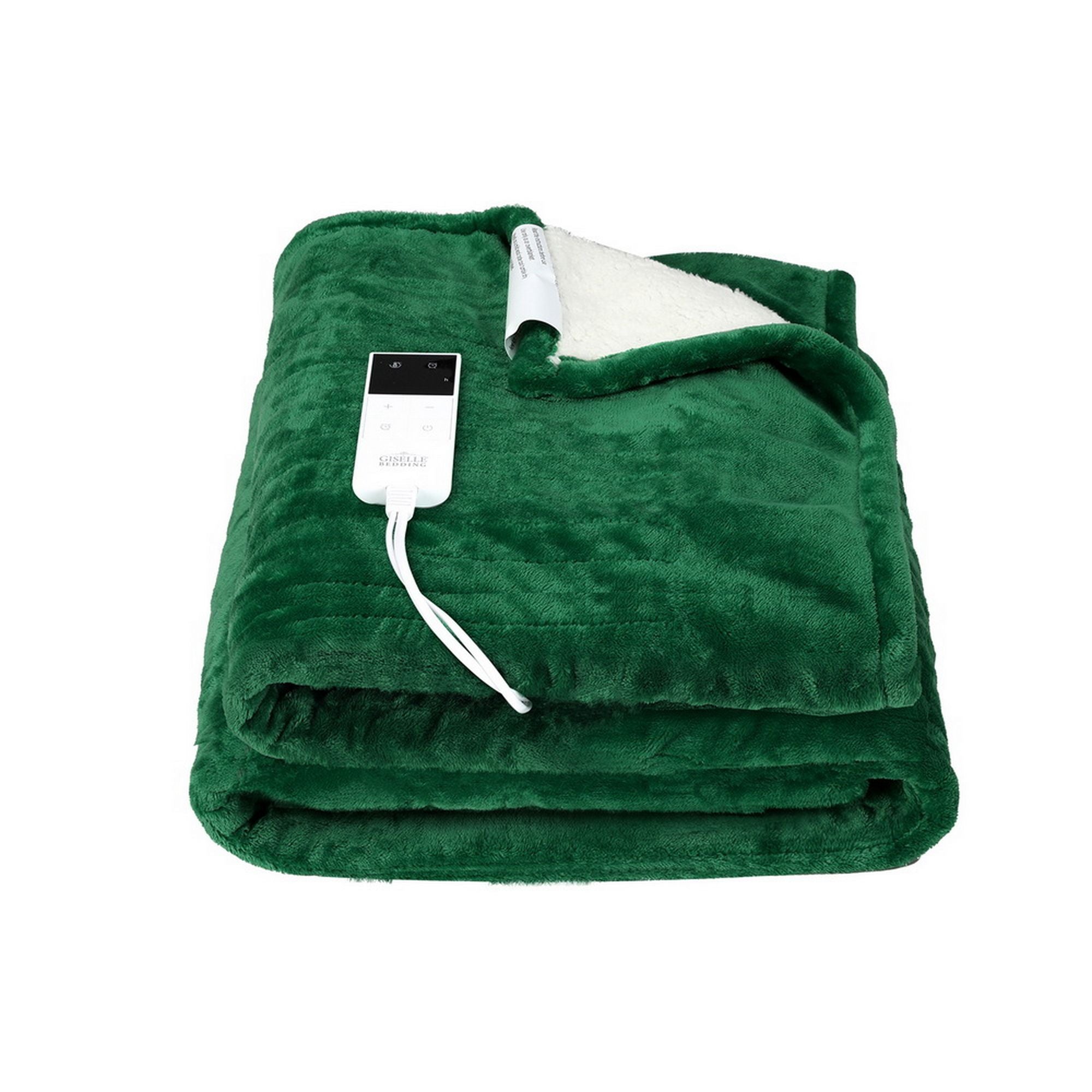 Giselle Electric Throw Rug Heated Blanket Double Sided Green Bedworld