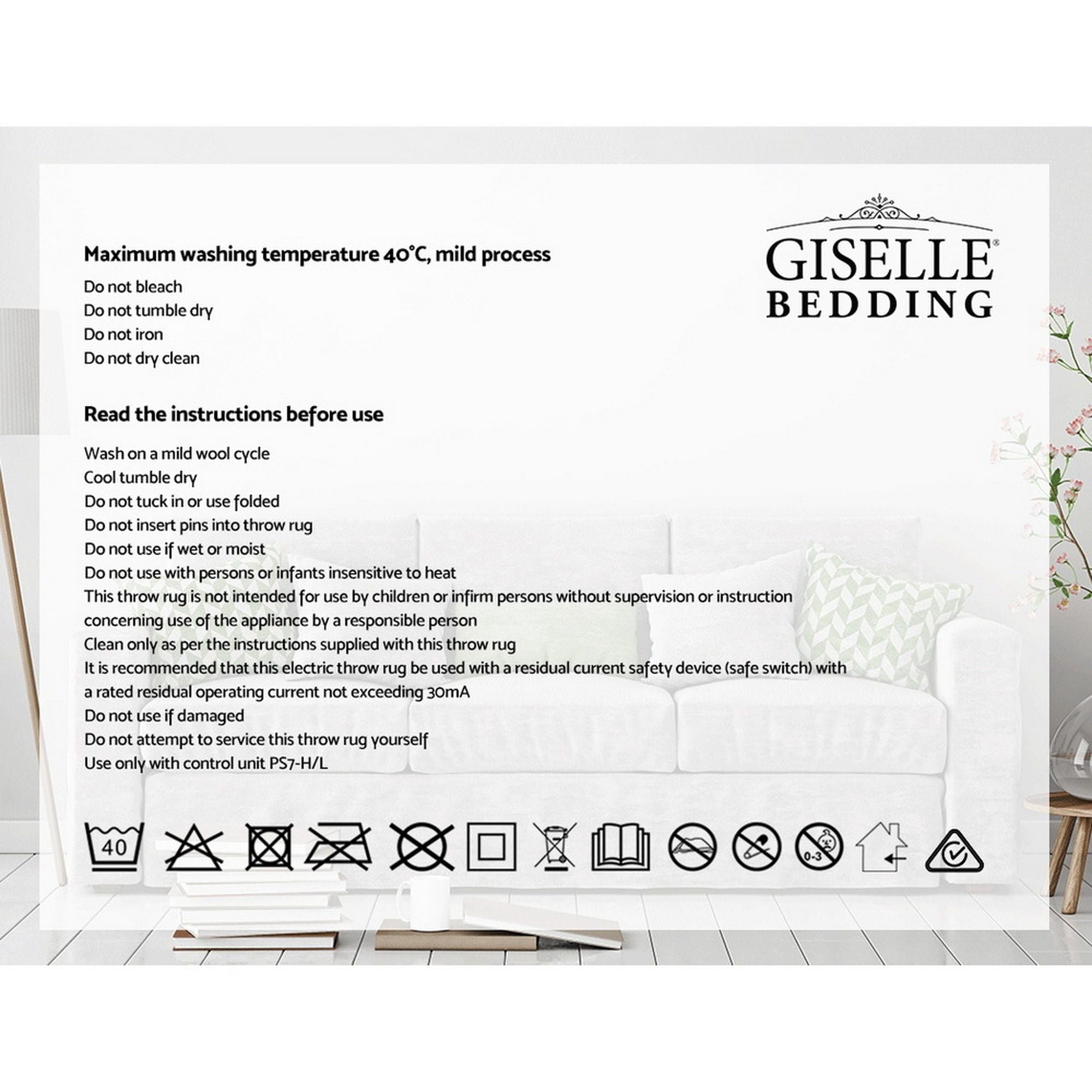 Giselle Electric Throw Rug Heated Blanket Fleece Red Bedworld
