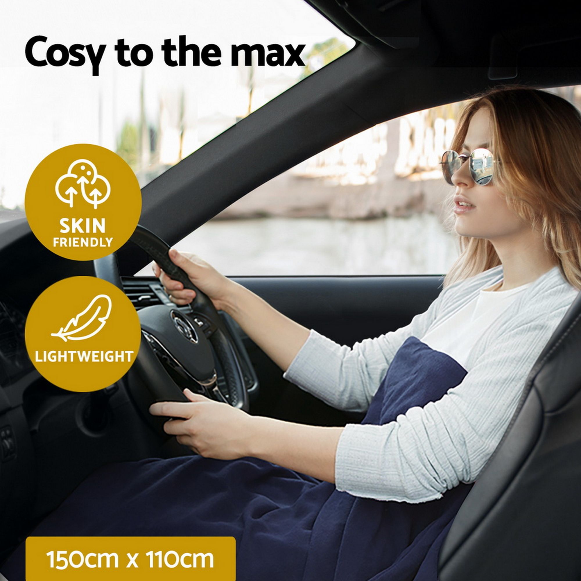 Giselle Electric Heated Blanket Car Truck Throw Rug Travel Camping 12V DC Aut Bedworld
