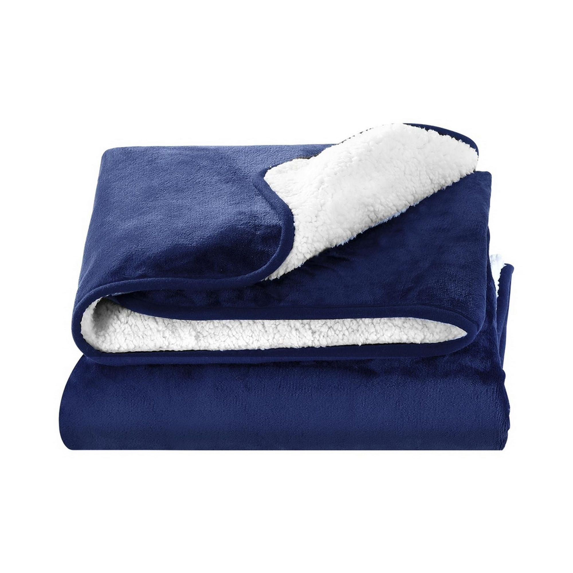 Giselle Electric Throw Rug Heated Blanket Washable Snuggle Flannel Winter Navy Bedworld