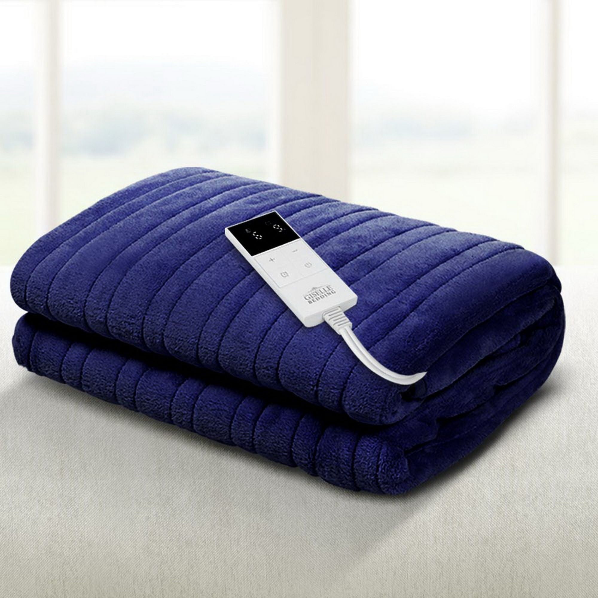 Giselle Bedding Electric Throw Blanket - Navy Bedworld