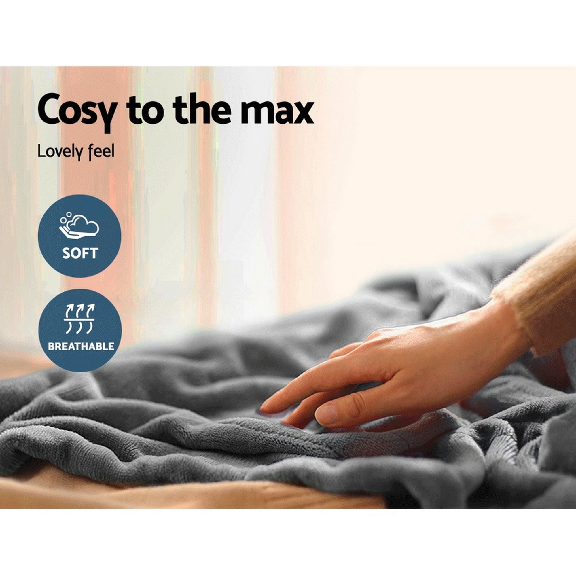 Giselle Bedding Heated Electric Throw Rug Fleece Sunggle Blanket Washable Silver Bedworld