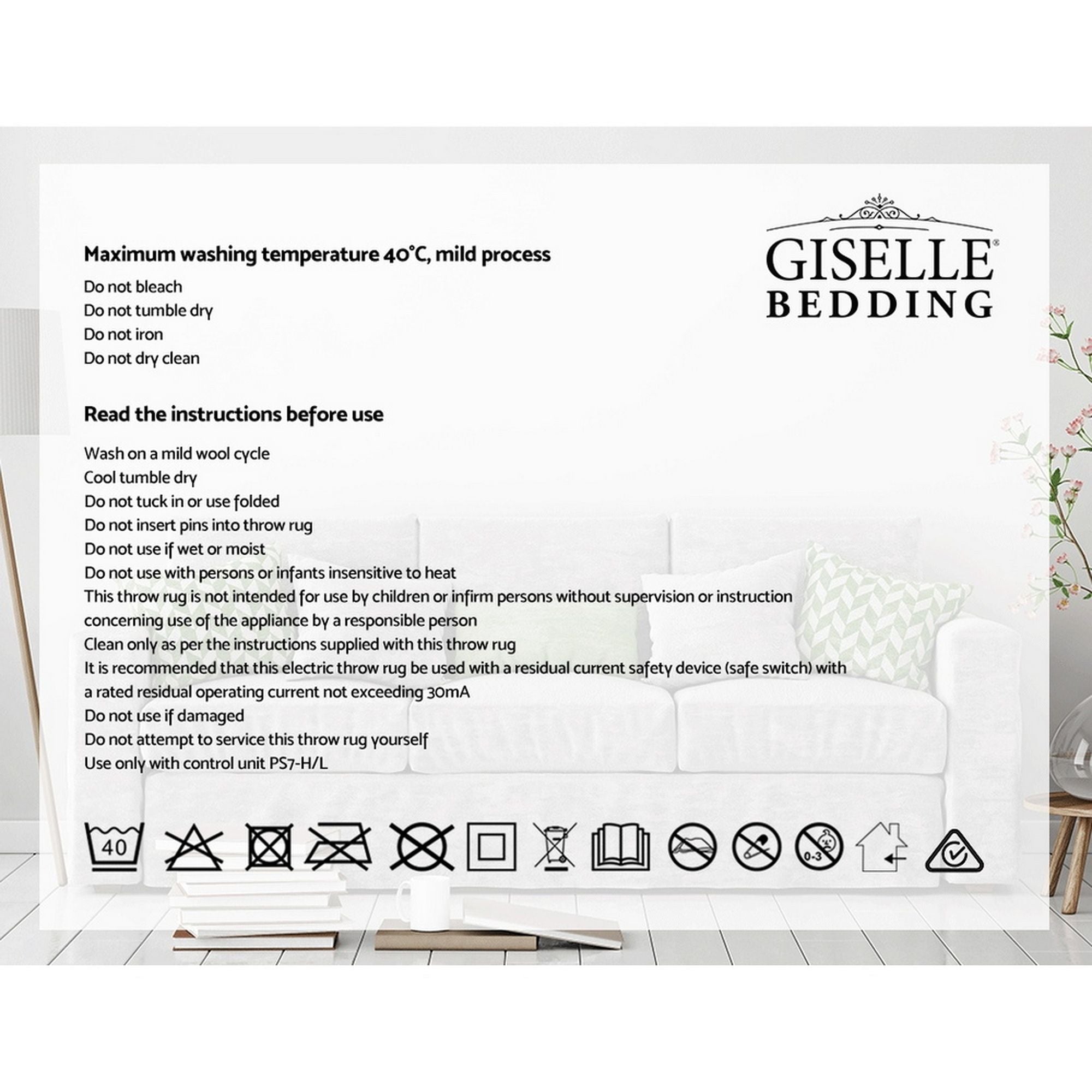 Giselle Bedding Heated Electric Throw Rug Fleece Sunggle Blanket Washable Silver Bedworld