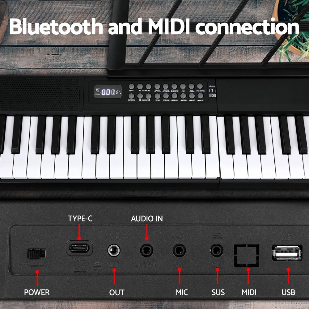 Alpha 61 Keys Foldable Electronic Piano Keyboard Digital Electric w/ Carry Bag Bedworld
