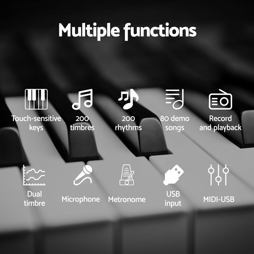 Alpha 61 Keys Foldable Electronic Piano Keyboard Digital Electric w/ Carry Bag Bedworld