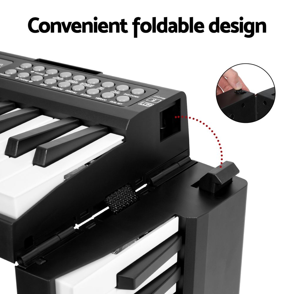 Alpha 61 Keys Foldable Electronic Piano Keyboard Digital Electric w/ Carry Bag Bedworld