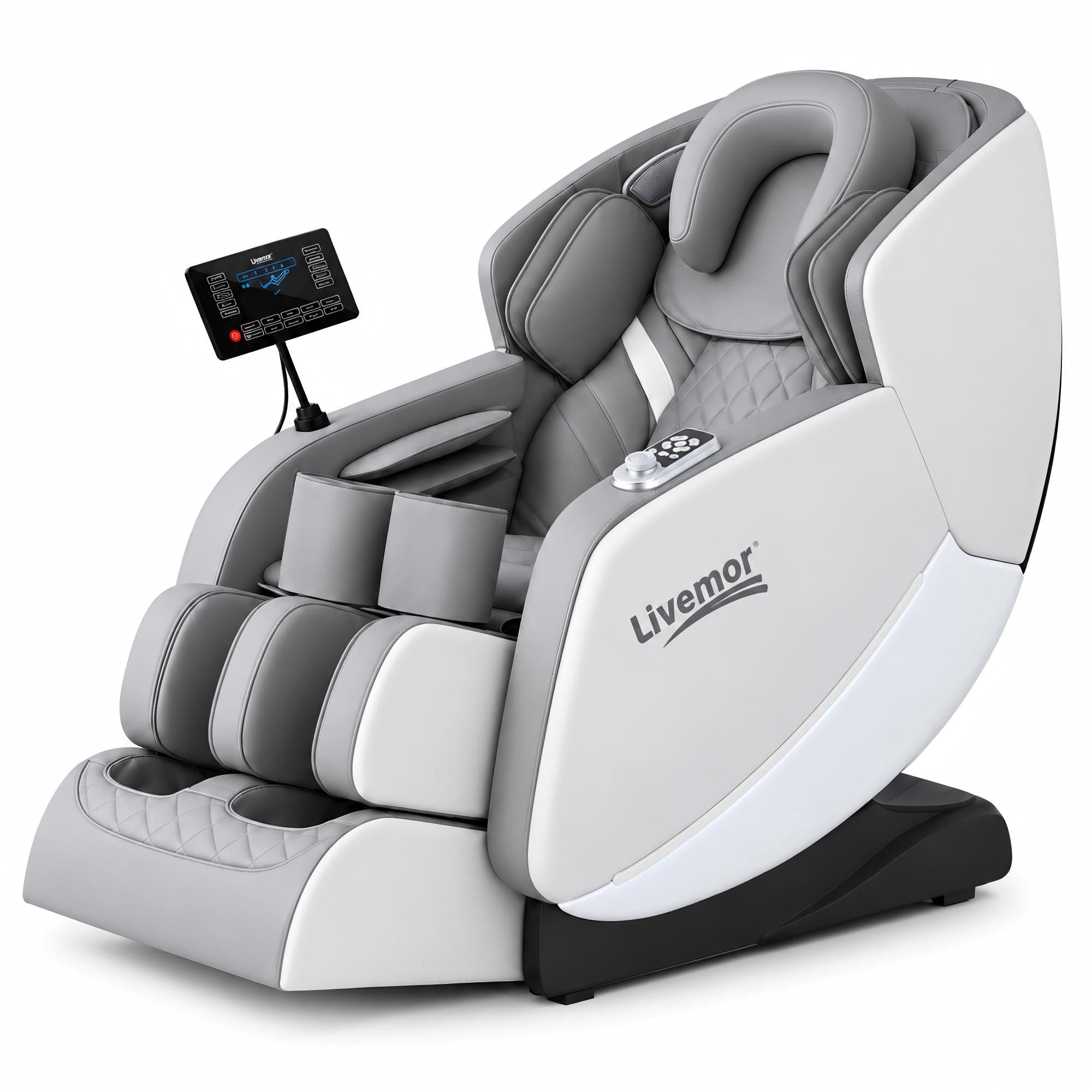 Livemor FLEX Full Body Massage Chair, Zero Gravity, Airbags, Recliner, Dual-Zone Waist & Calf Heat, 5 Auto Programs, 15cm Leg Extension for Different Height, Voice Control, Bluetooth Speakers Bedworld