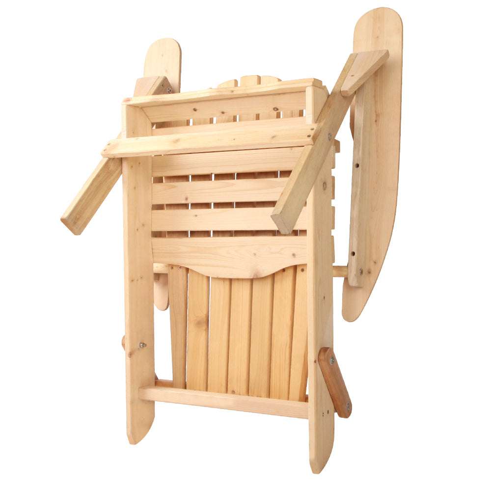 Gardeon Adirondack Outdoor Chairs Wooden Beach Chair Patio Furniture Garden Natural Set