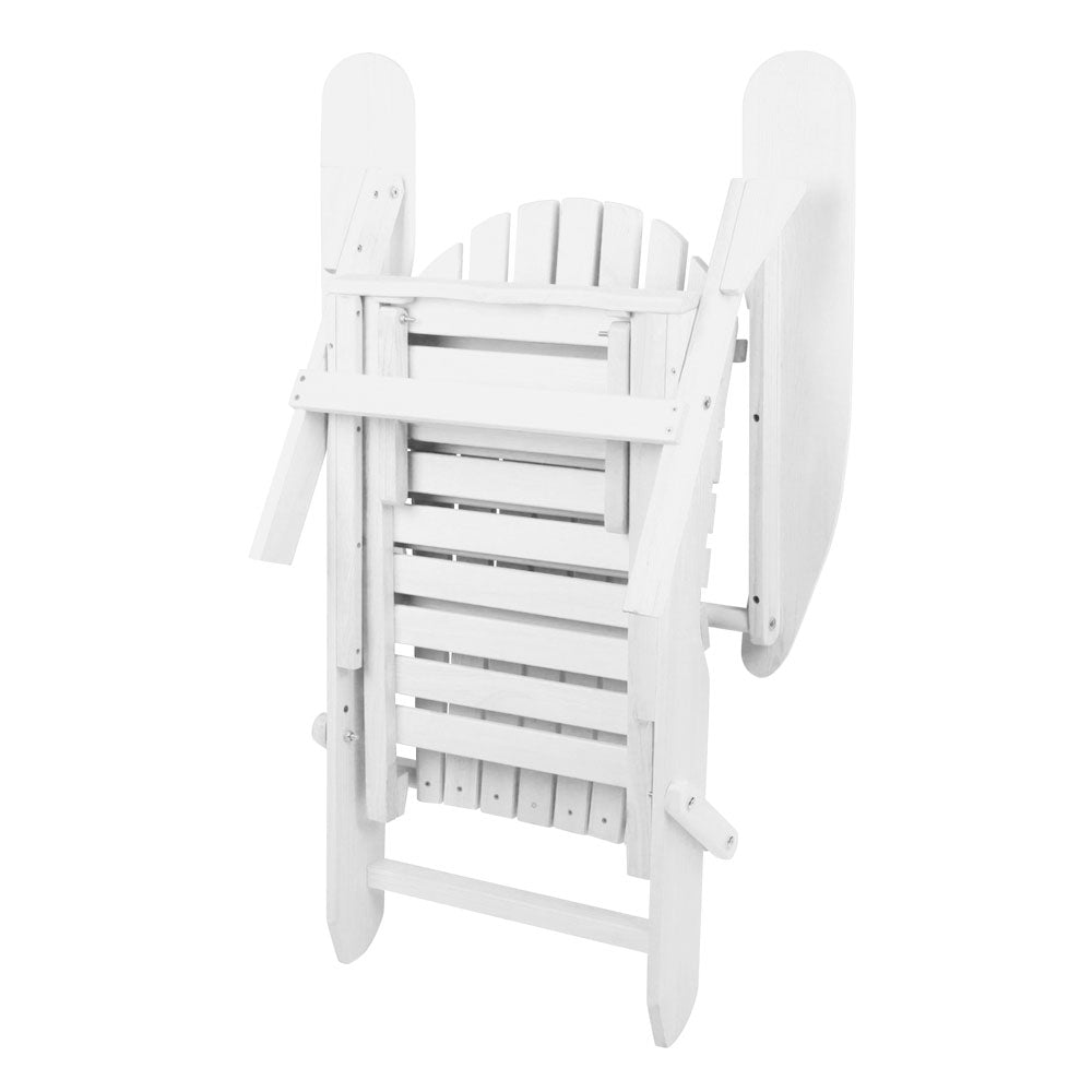 Chairs Wooden Sun Lounge Beach Patio White