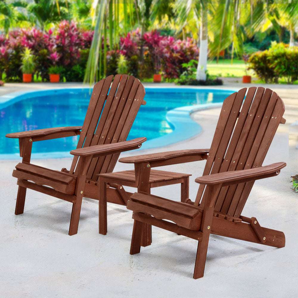 Chairs Wooden Foldable Beach Chair Brown