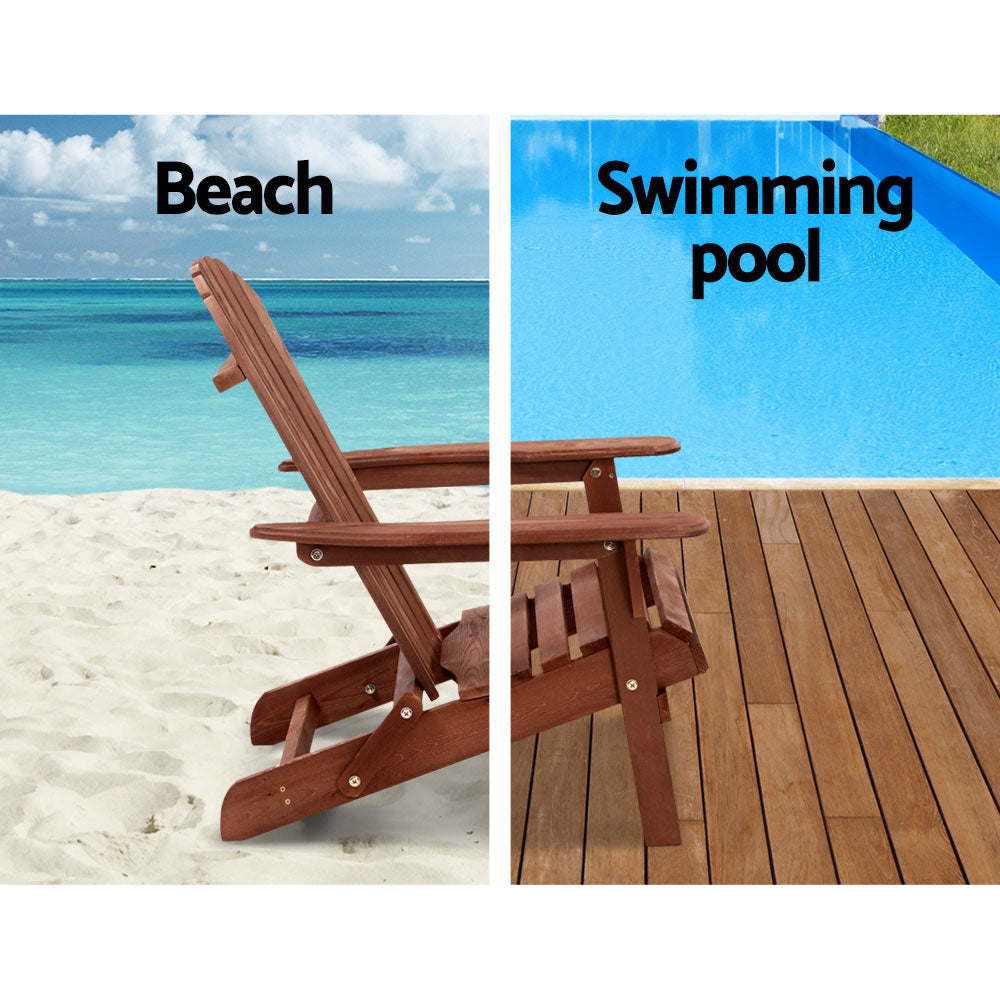 Chairs Wooden Foldable Beach Chair Brown