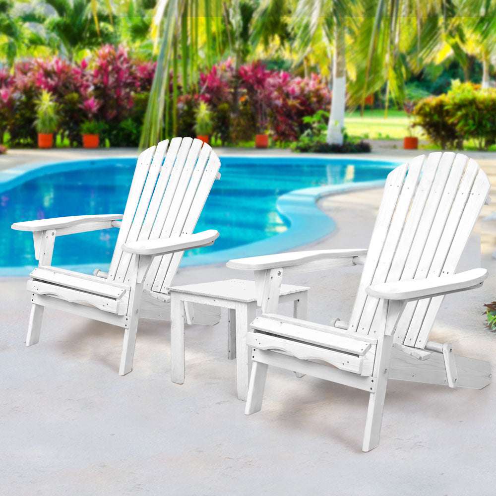 Chairs Wooden Foldable Beach Chair White