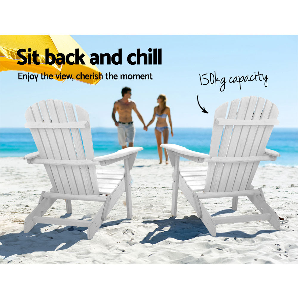Chairs Wooden Foldable Beach Chair White