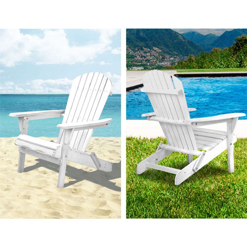 Chairs Wooden Foldable Beach Chair White