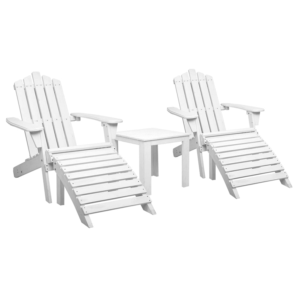 Chairs Wooden Sun Lounge Patio Furniture White