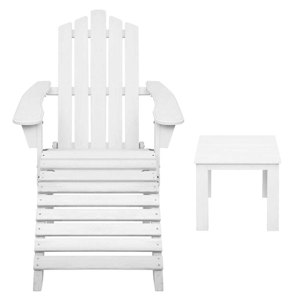 Chairs Wooden Sun Lounge Patio Furniture White