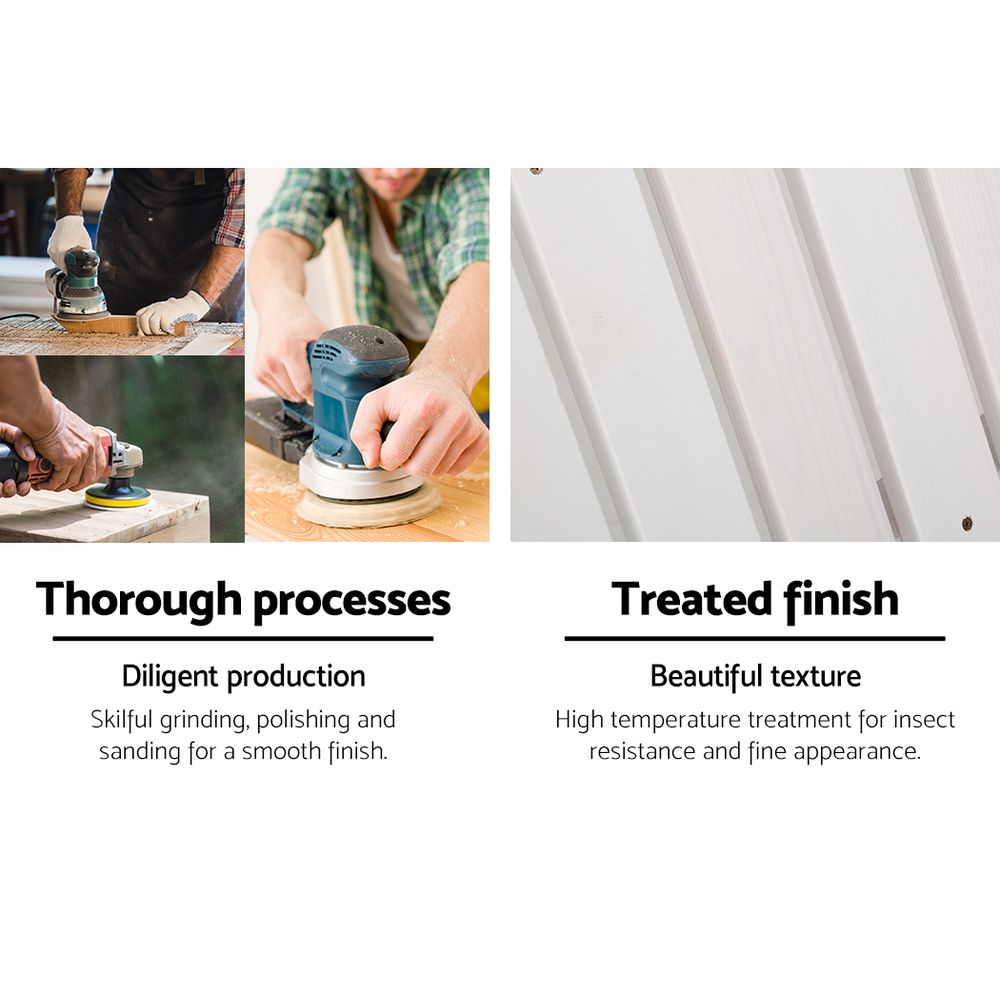 Woodworking process and treated finish feature collage