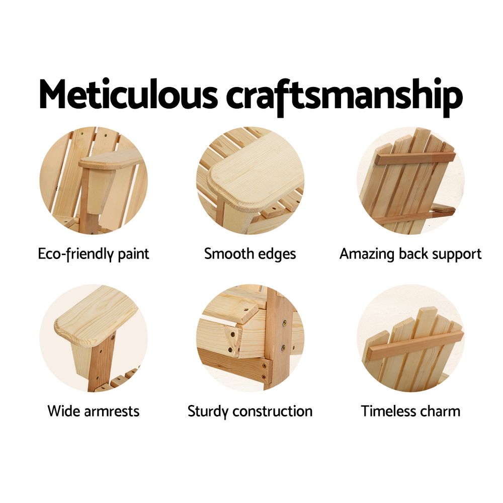 Gardeon Adirondack Chair - Wooden Outdoor Furniture