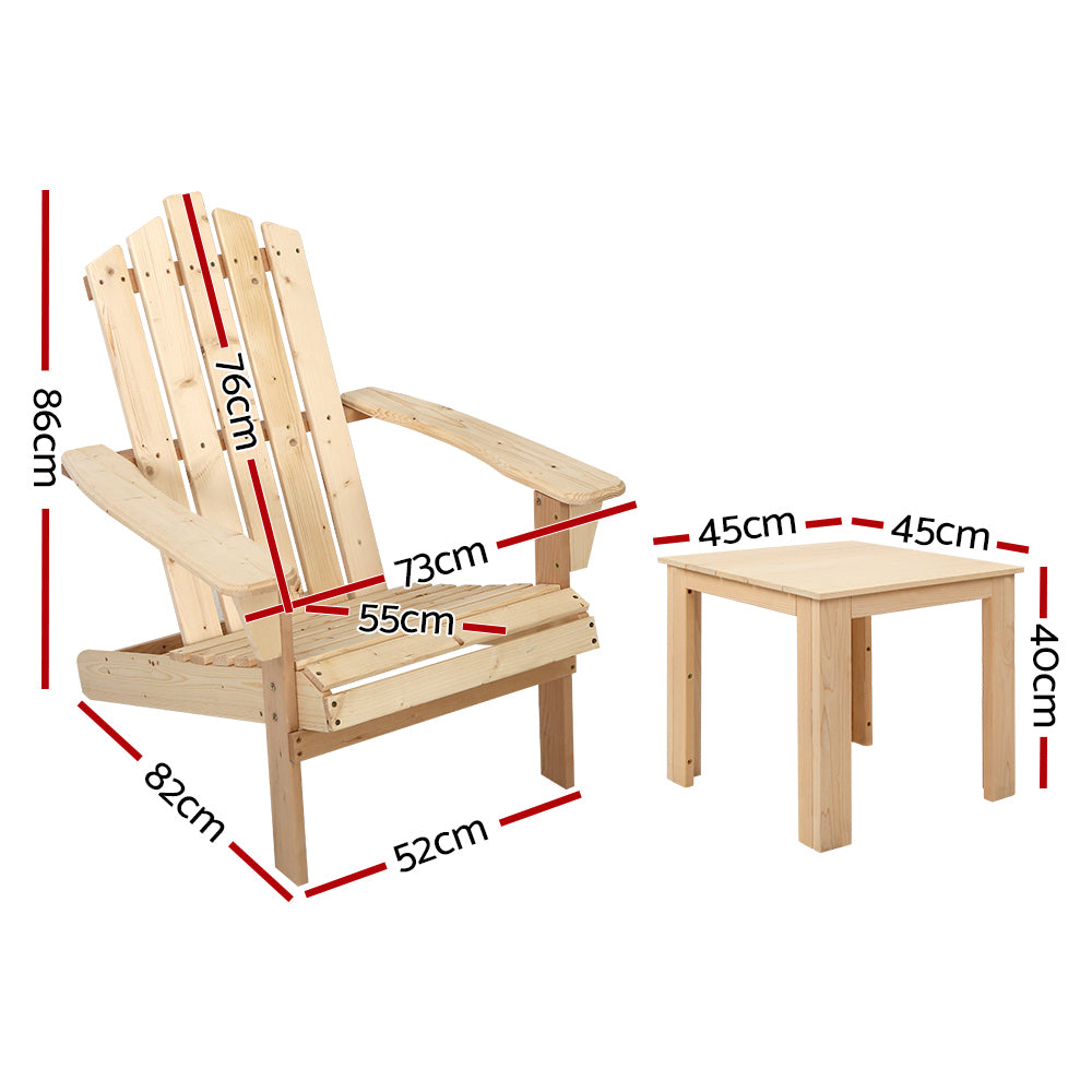 Gardeon 3PC Adirondack Outdoor Table