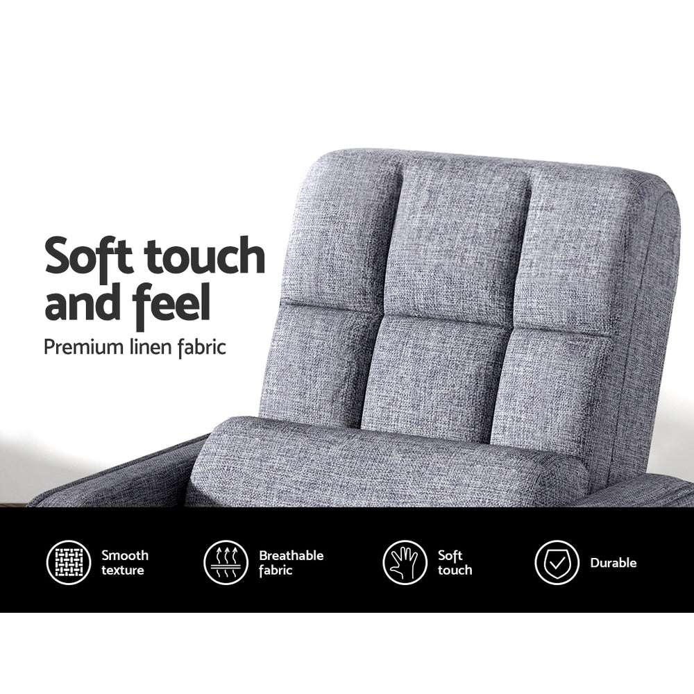 Artiss Floor Chair Lounge Sofa Swivel Grey