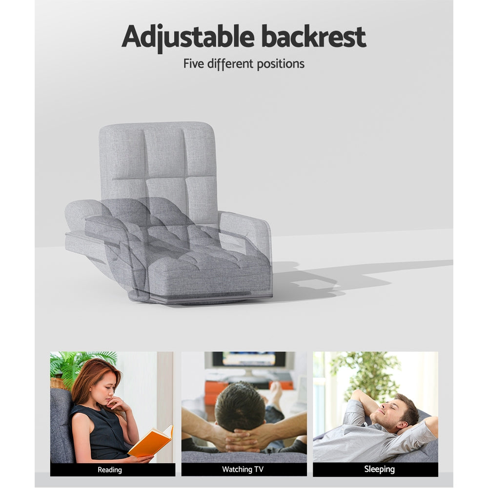 Artiss Floor Chair Lounge Sofa Swivel Grey