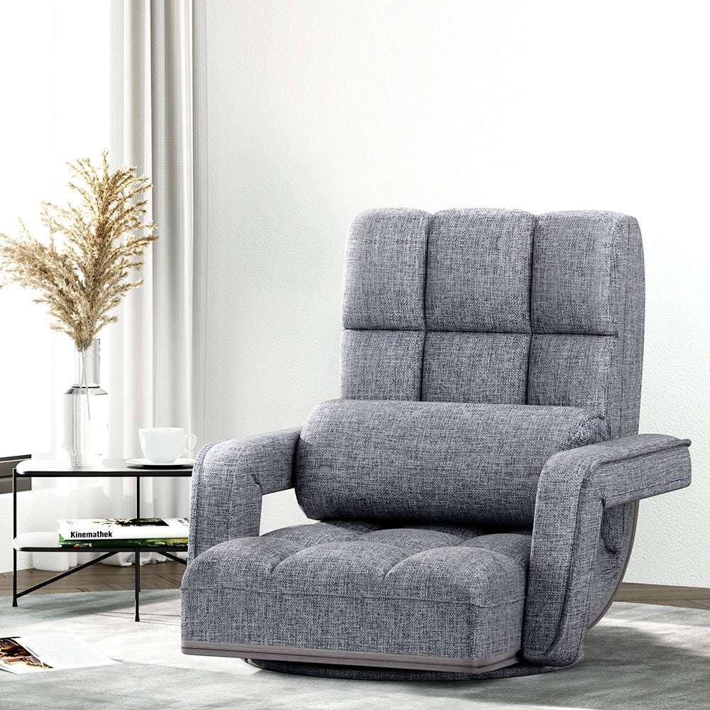 Artiss Floor Chair Lounge Sofa Swivel Grey