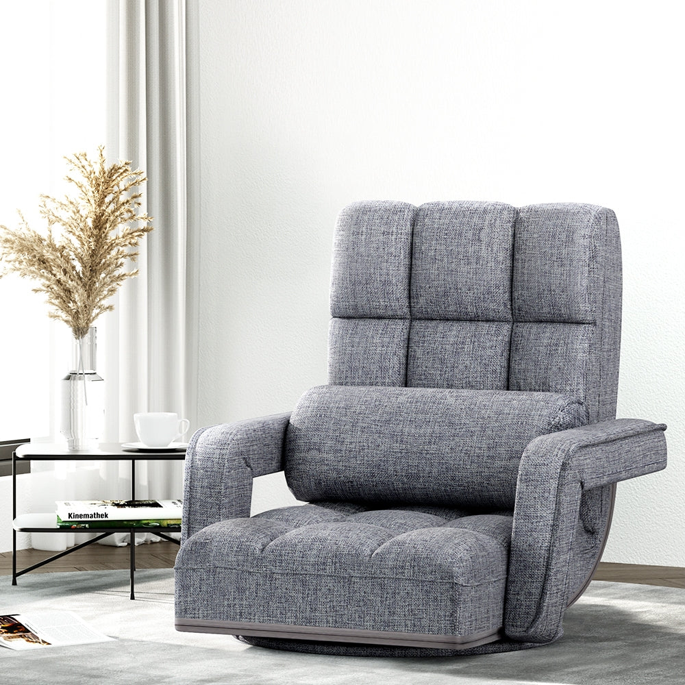 Artiss Floor Chair Lounge Sofa Swivel Grey Bedworld