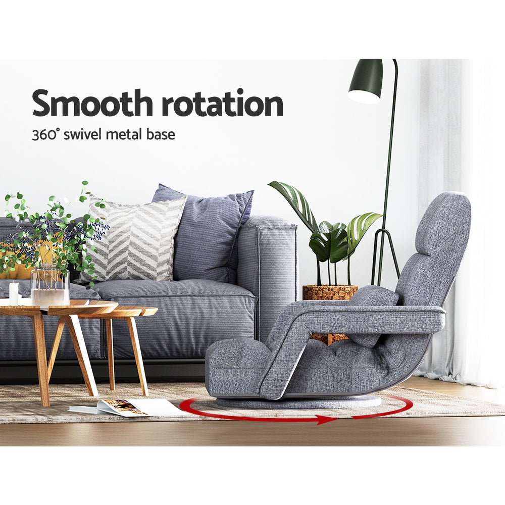 Artiss Floor Chair Lounge Sofa Swivel Grey Bedworld
