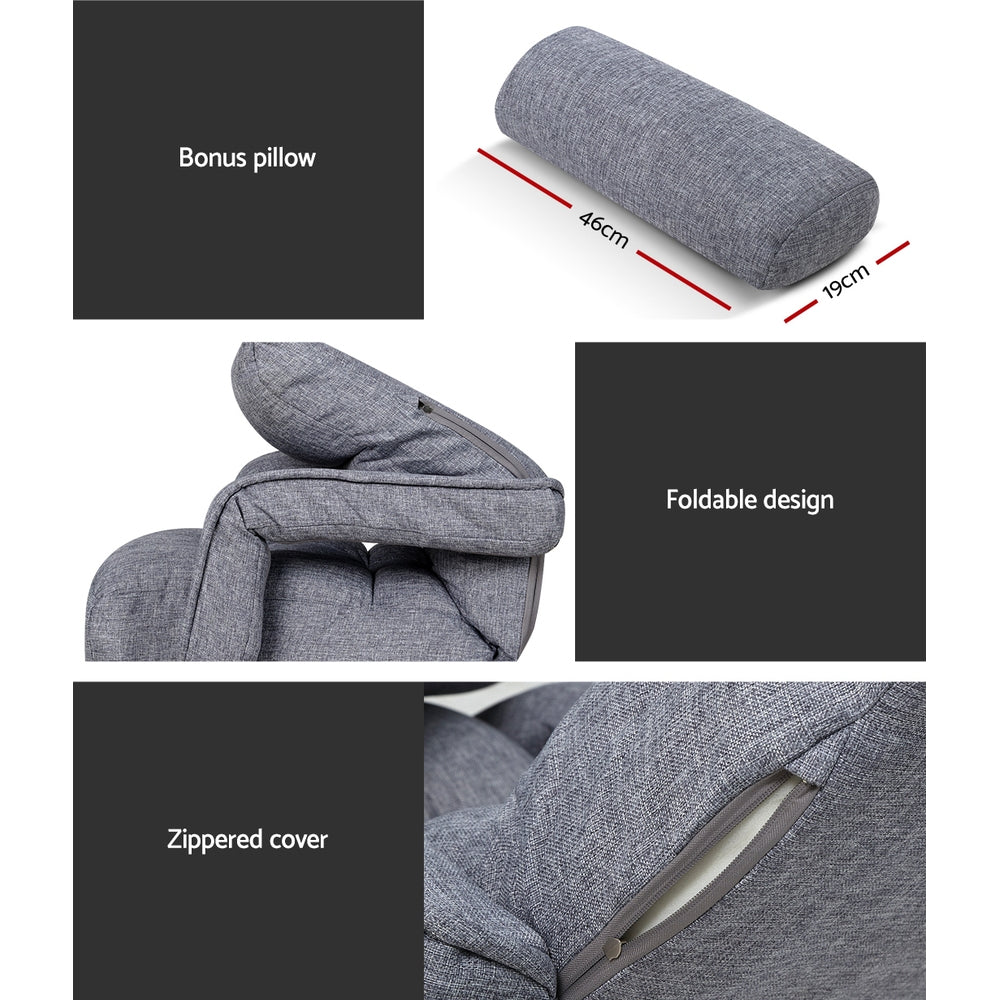 Artiss Floor Chair Lounge Sofa Swivel Grey Bedworld