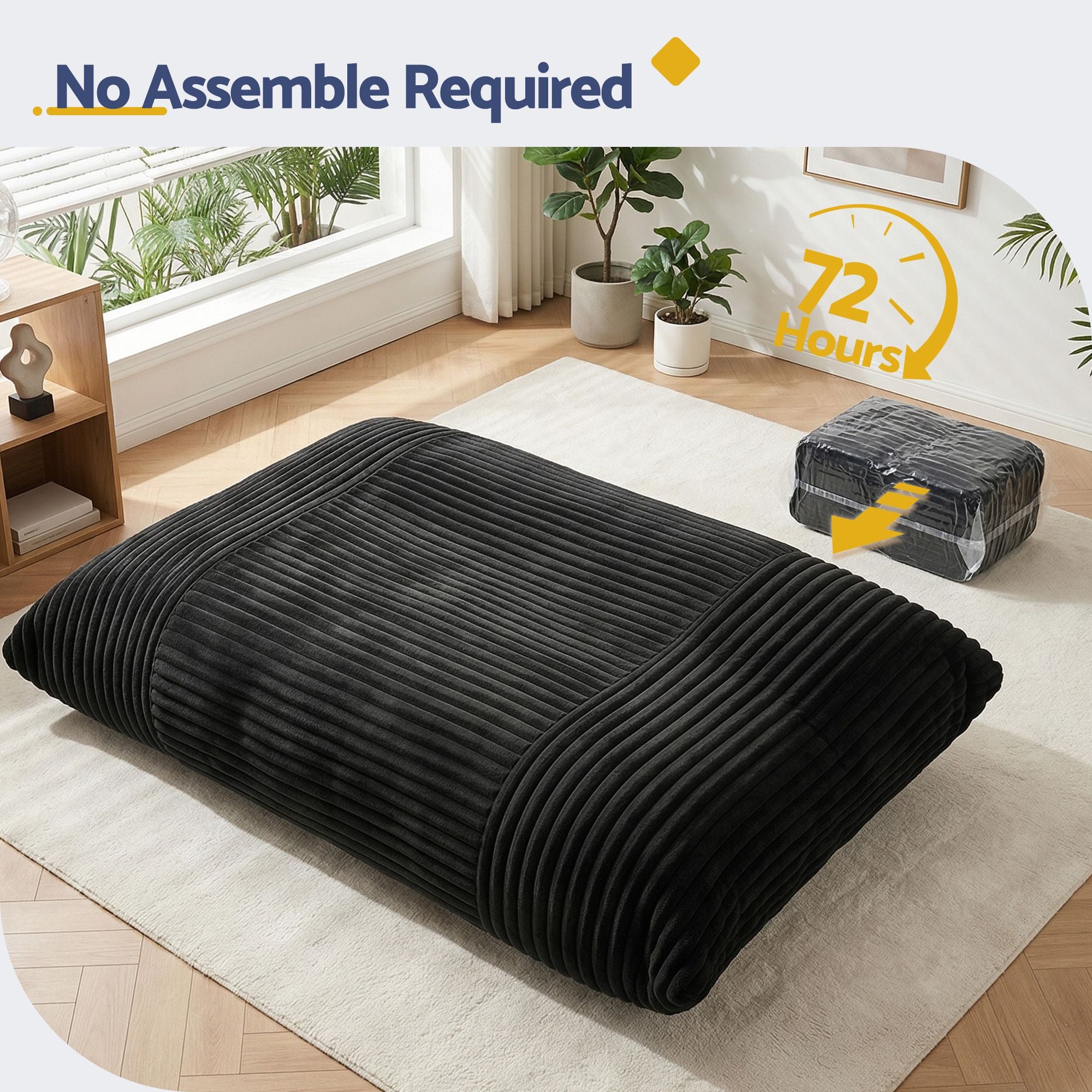 Artiss 3-in-1 Bean Bag Chair for Living Room Convertible Floor Sofa Dark Grey Bedworld